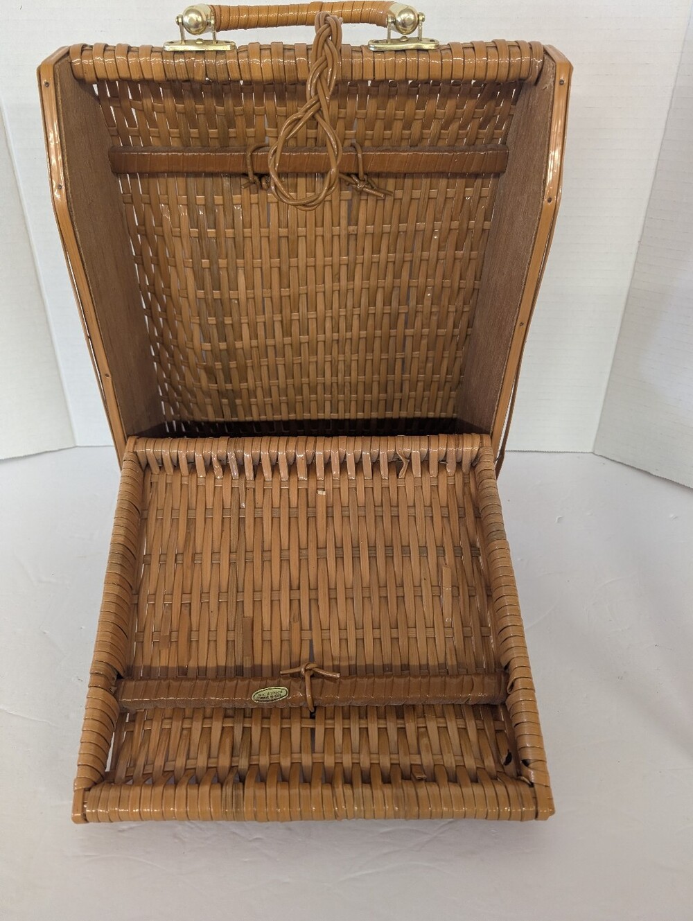 Vintage Wicker Woven Top-Handle Women’s Bag 1950s Summer Bag - Picture 3 of 7